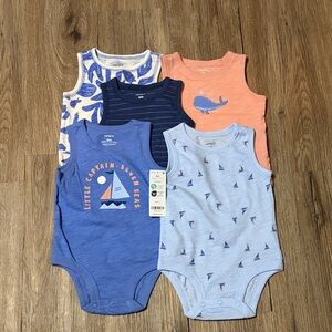 Carter's Nautical 6 Month Onesies (Set of 5)